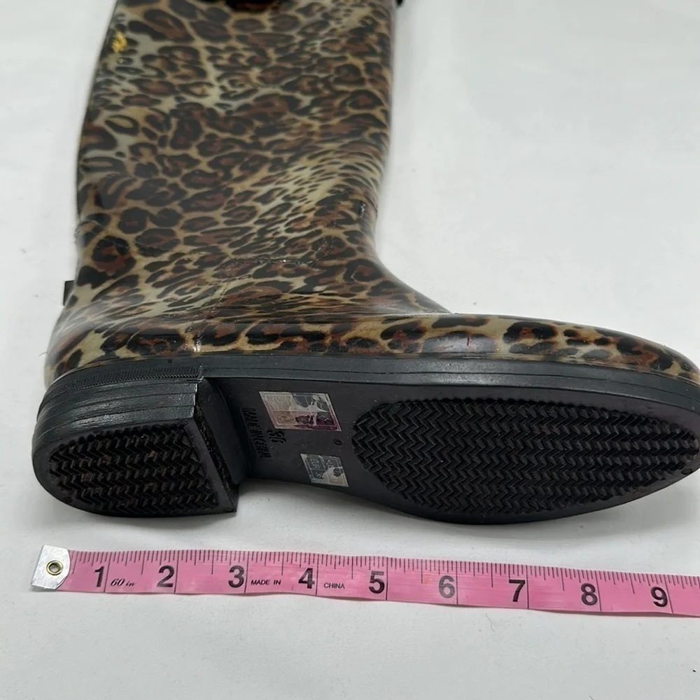 Bebe Knee High Animal Print Rain Boots Size 6